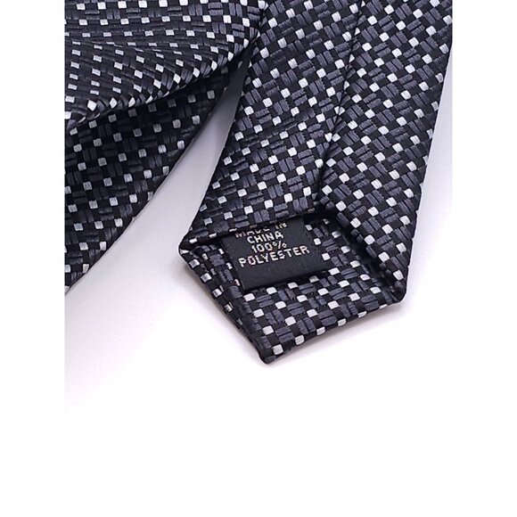 Bespoke New York Black & White Polka Dot Pattern Men's Neck Tie - Picture 4 of 13